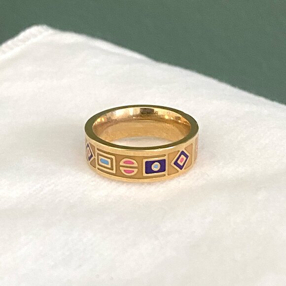 Brand new colorful enamel ring - Picture 4 of 5